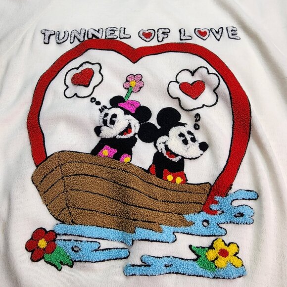 Vintage 80s Sunday Comics Disney Mickey Mini Tunnel of Love Sweatshirt (L) - Picture 4 of 8